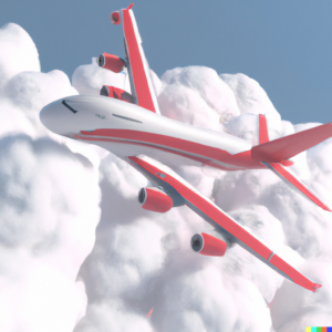 airplane flying in sky with miles