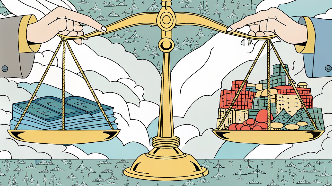 Illustration of a balance scale showing different point transfer ratios from Amex to partner programs.
